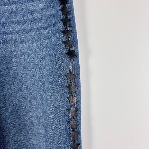 Driftwood Jackie Star Stripe High Rise Skinny Jeans Medium Wash Womens Size 24 - Picture 11 of 12